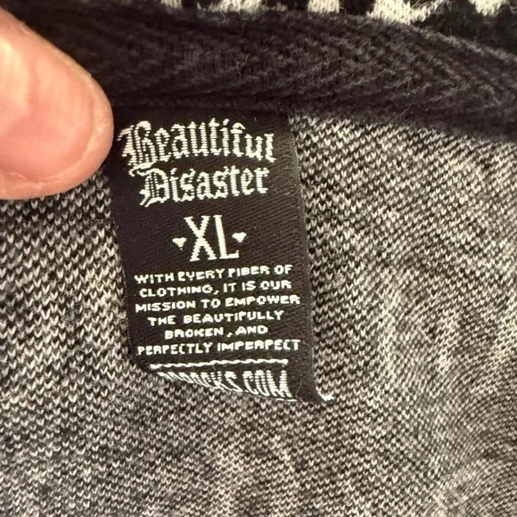 Beautiful Disaster Black and White Women's Sweater - Picture 4 of 4